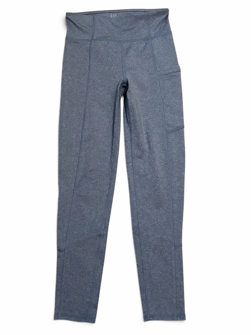 Gap Teen Girls Leggings M Medium 8 9 Blue Larkspur Heather Side Pockets Athletic